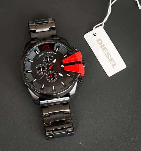 Diesel 10 Bar Black and Red Watch Diesel 10 Bar Black and Red Watch