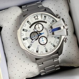 Diesel 10 Bar Silver with White Dial