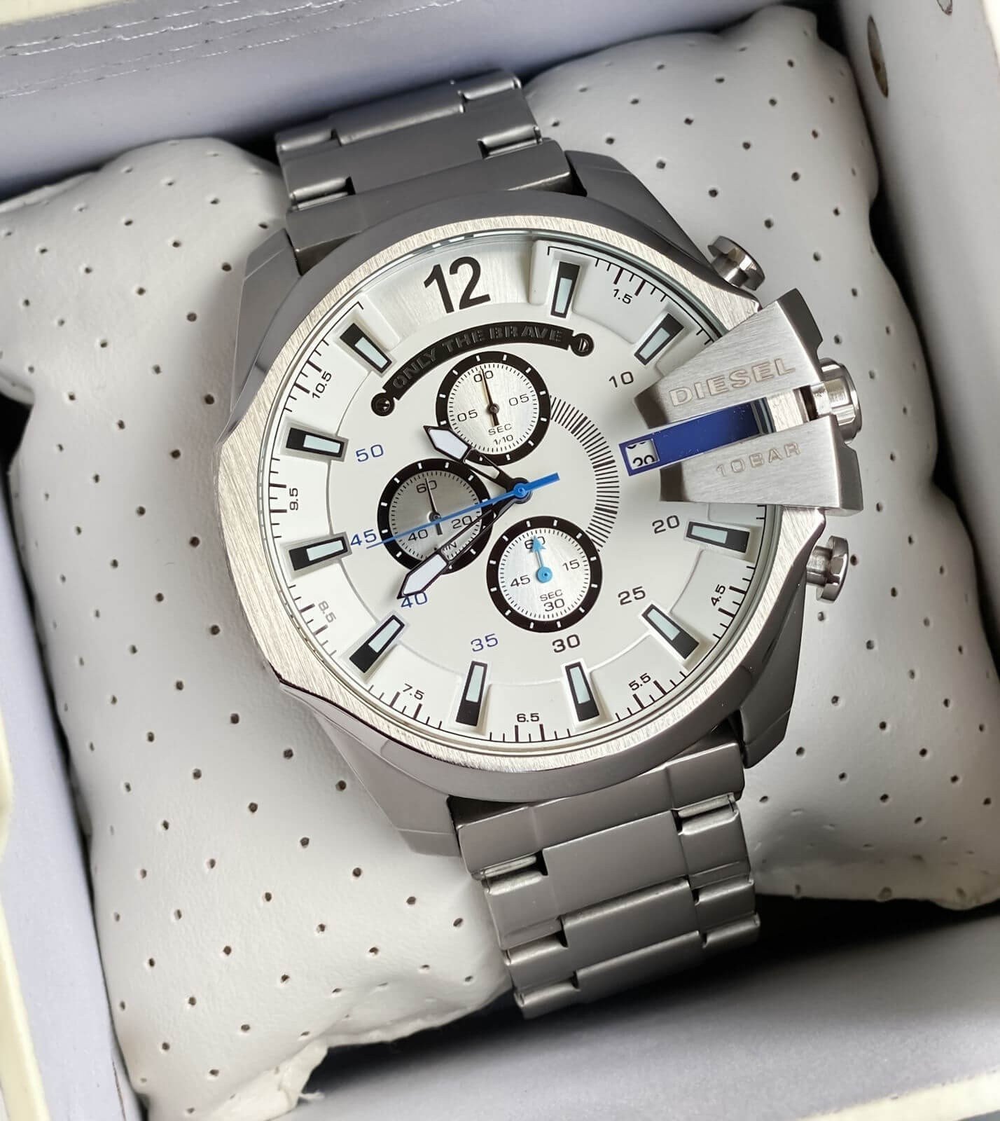 Diesel 10 Bar Silver with White Dial