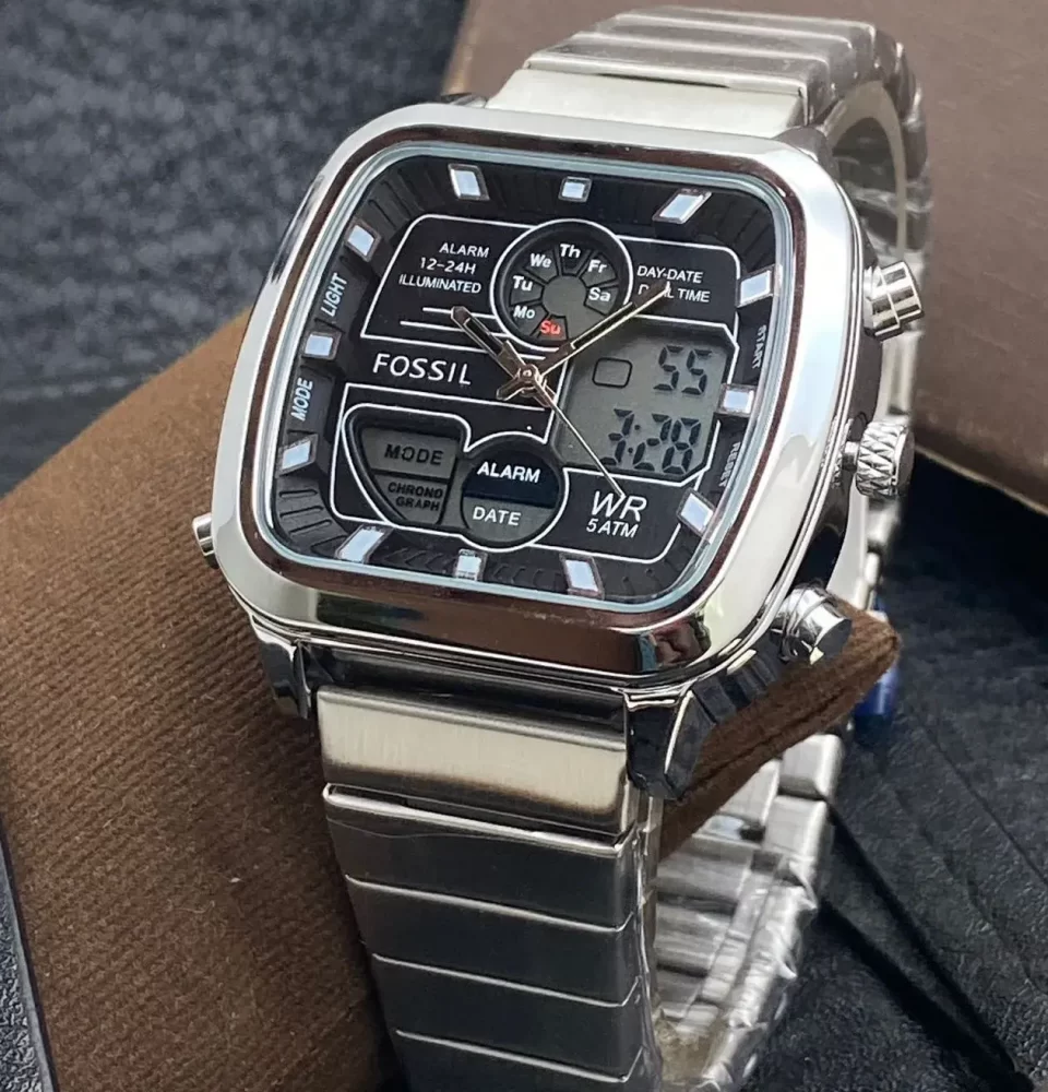 Digital Watch Stainless Steel Edition Watch For Men Silver