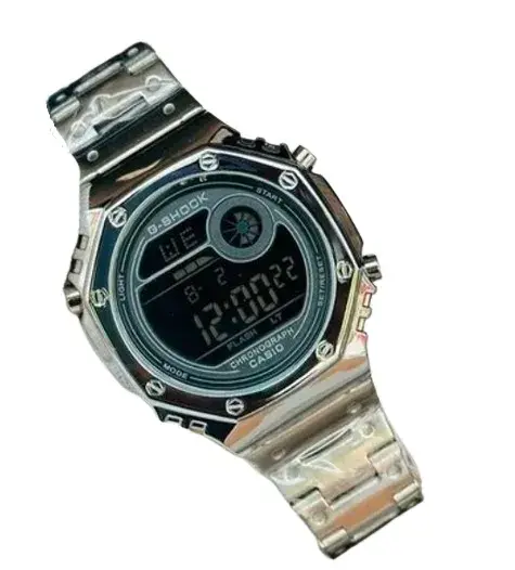Dual Time - New Analog-Digital New Chain Watch For Men (Silver)