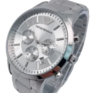 EA AR2458 Sportivo Stainless-Steel Quartz Cream Dial Men's Watch