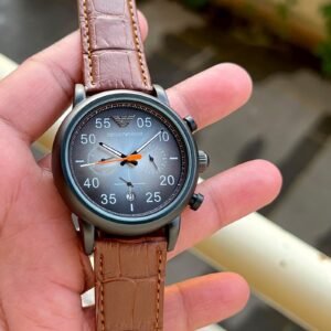 Emporio Armani Brown Leather Strip Watch