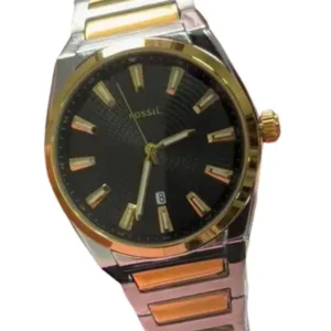 Everett Three-Hand Date Stainless Steel Watch Black Dial - FS5984