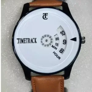 Fancy Timetrack Leather watch - White Dial