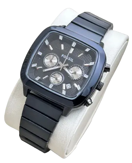 Fossil Tachymeter Watch - Fossil Chronograph Black Watch For Men Black (FC29)