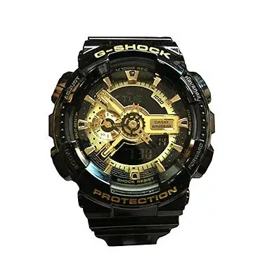 G Shock GA-110-1BDR Black Analog-Digital Black Gold Dial Resin Strap Men's watch G Shock GA-110-1BDR Black Analog-Digital Black Gold Dial Resin Strap Men's watch