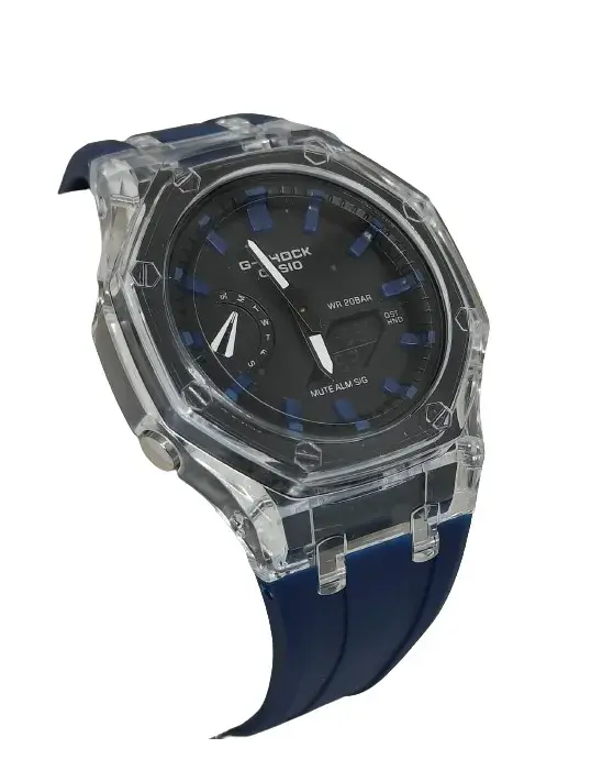 G-Shock GA-2100-SKE-7AER-Blue Rubber Strap with With Black Case G-Shock GA-2100-SKE-7AER-Blue Rubber Strap with With Black Case