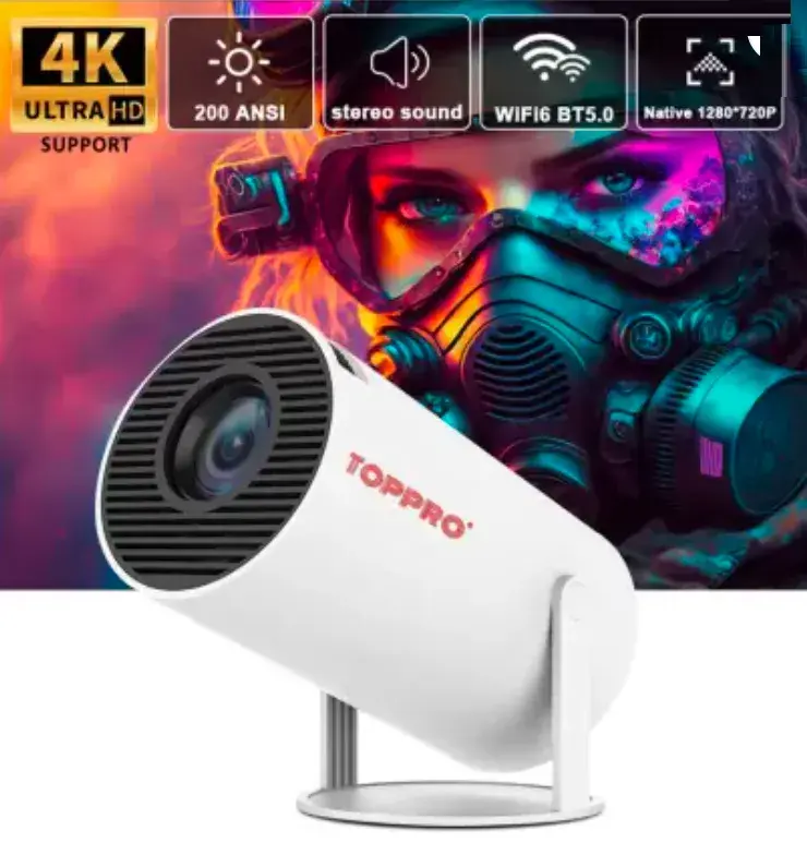 Home Projector / Mobile Projector TOPPRO HY300 1GB/8GB, HD Android 11 Projector WiFi 6/BT 5.0 180° Rotation Auto Keystone (4500 lm / 1 Speaker / Wireless / Remote Controller)... Home Projector / Mobile Projector TOPPRO HY300 1GB/8GB, HD Android 11 Projector WiFi 6/BT 5.0 180° Rotation Auto Keystone (4500 lm / 1 Speaker / Wireless / Remote Controller)...