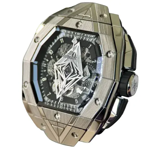 Hublot Big Bang Slang Bleu Watch - Full Metal Silver