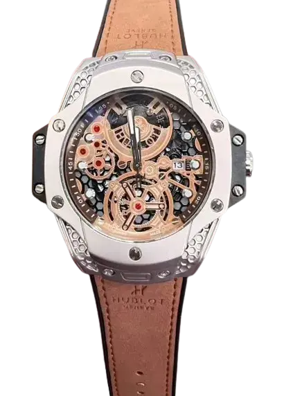 Hublot Big Bang Watches - Big Bang Tourbillon Watch Brown Leather Strap Hublot Big Bang Watches - Big Bang Tourbillon Watch Brown Leather Strap