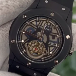 Hublot Women's Watch Leather Strap Black Watch