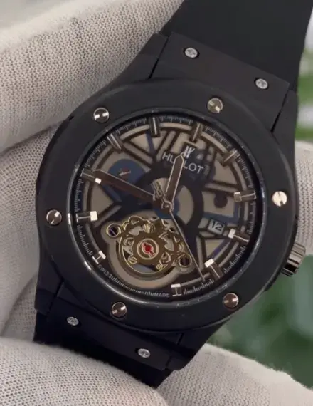 Hublot Women's Watch Leather Strap Black Watch Hublot Women's Watch Leather Strap Black Watch