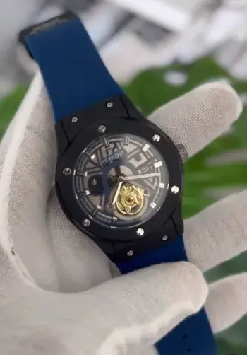 Hublot Women's Watch Leather Strap Blue Watch