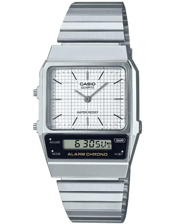 Men's Vintage Analog Digital Watch AQ800E-7A DT Silver Men's Vintage Analog Digital Watch AQ800E-7A DT Silver