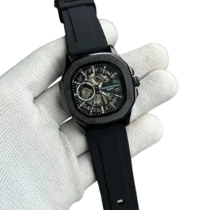 Patek Philippe Square Men's Black Automatic Back Open Watch