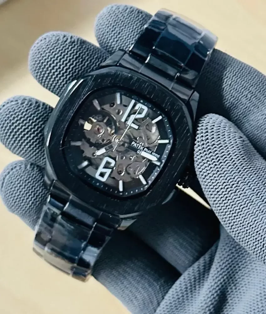 Patek Philippe Square Men's Stainless Steel Watch Black