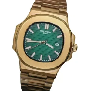 Patek Phillipe Geneve Gold Watch with Green Dial Luxury Men's Watch