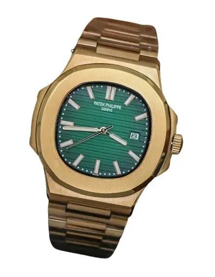 Patek Phillipe Geneve Gold Watch with Green Dial Luxury Men's Watch Patek Phillipe Geneve Gold Watch with Green Dial Luxury Men's Watch