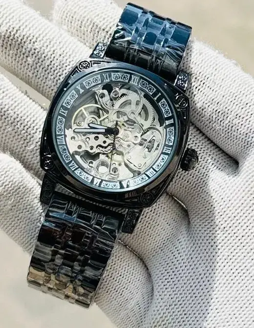 Penerai Silver Open Heart Automatic Watch Black