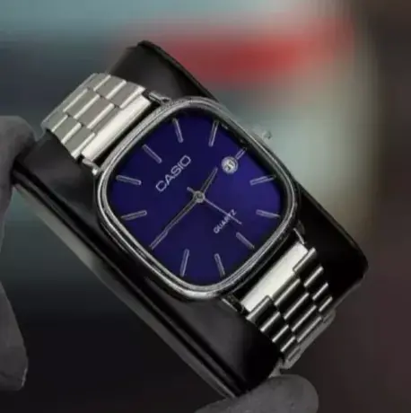 Quartz Classic Silver and Blue Watch For Men & Women Quartz Classic Silver and Blue Watch For Men & Women