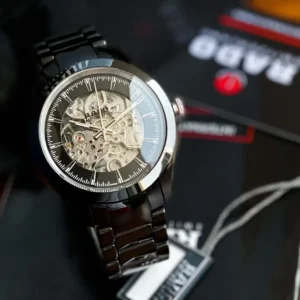 Rado Automatic Watch - Rado Ritik Open Heart Black Automatic Watch with Warranty