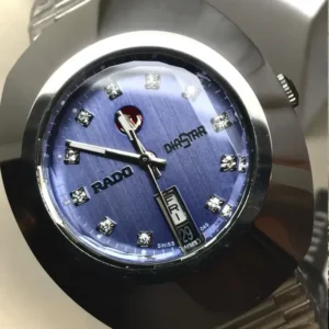 Rado Diastar Watches Vintage Automatic Men's Wrist Watch Silver Blue Dial