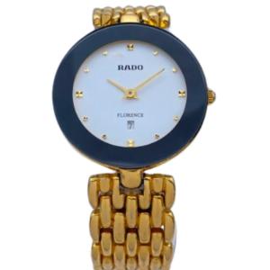 Rado Florence Quartz Wrist watch Golden Color with White Dial