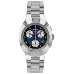 Rado Silver Watch - Rado Diastar Silver with Blue Dial Swiss made Automatic Day Date Men’s Watch R12638173