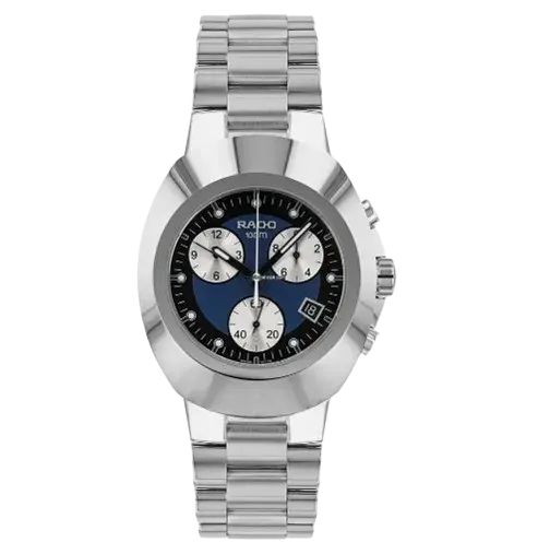 Rado Silver Watch - Rado Diastar Silver with Blue Dial Swiss made Automatic Day Date Men’s Watch R12638173