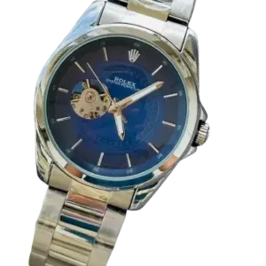Rolex Oyster Perpetual Datejust Open Glass Back Automatic Men's Blue Dial Watch