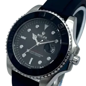 Rolex Stylish Analog Perpetual Yacht-Master Swiss Watch Black Fiber Strap