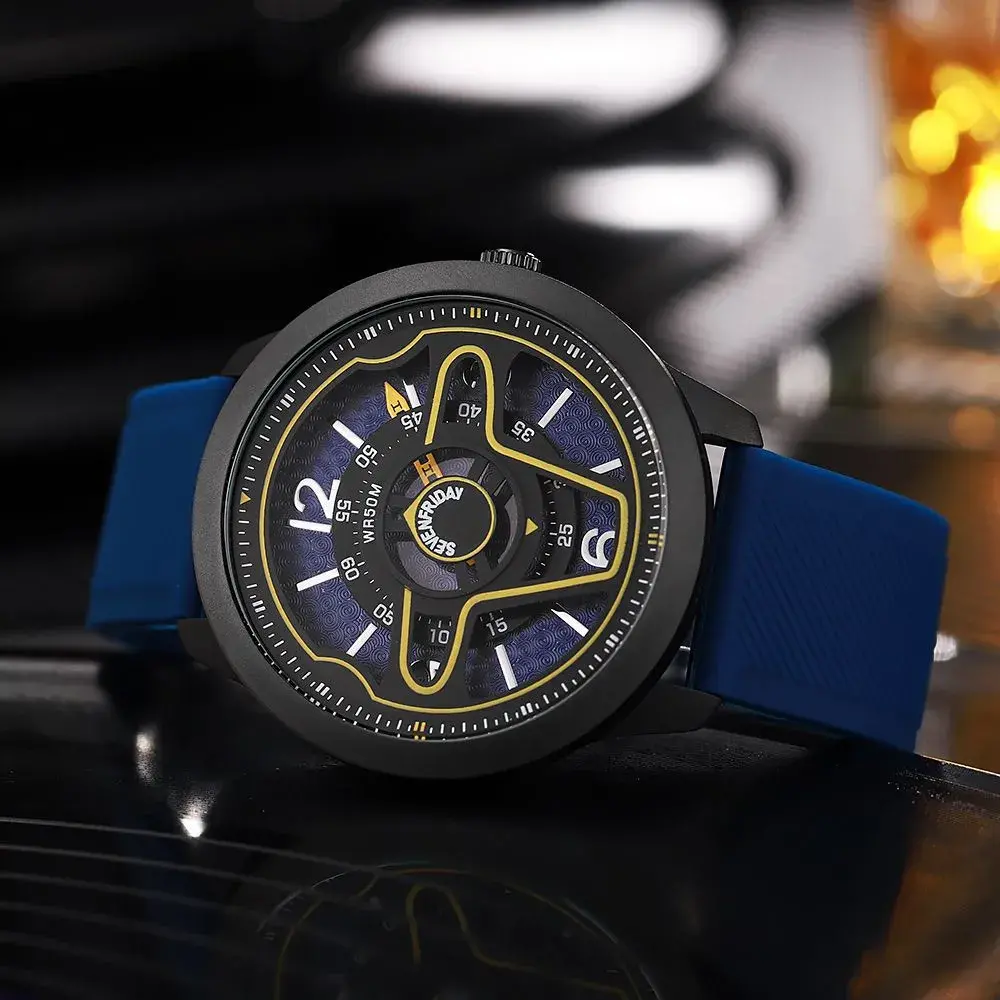 Seven Friday Digital Watch - Steering Wheel Fashion Watch Blue