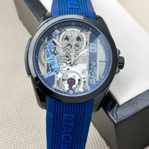 Tag CR7 Quartz Watch for Men Blue Leather Strap Watch with Blue Dial - TH11