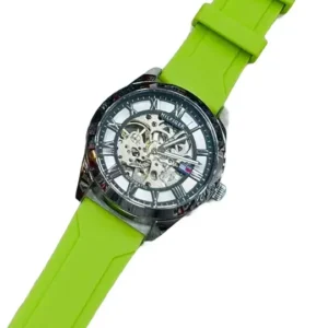 TH Automatic Premium Quality Green Leather Strap Watch