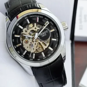 Tissot 1853 Watch Price in India - Tissot Automatic Black Leather Watch for Men