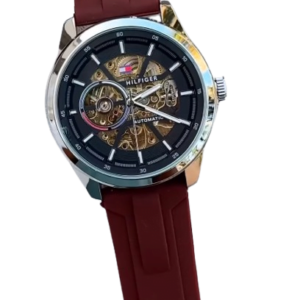 Tommy Hilfiger Watches for Men Oliver 1791886 Chronograph Automatic Watch Brown Strap