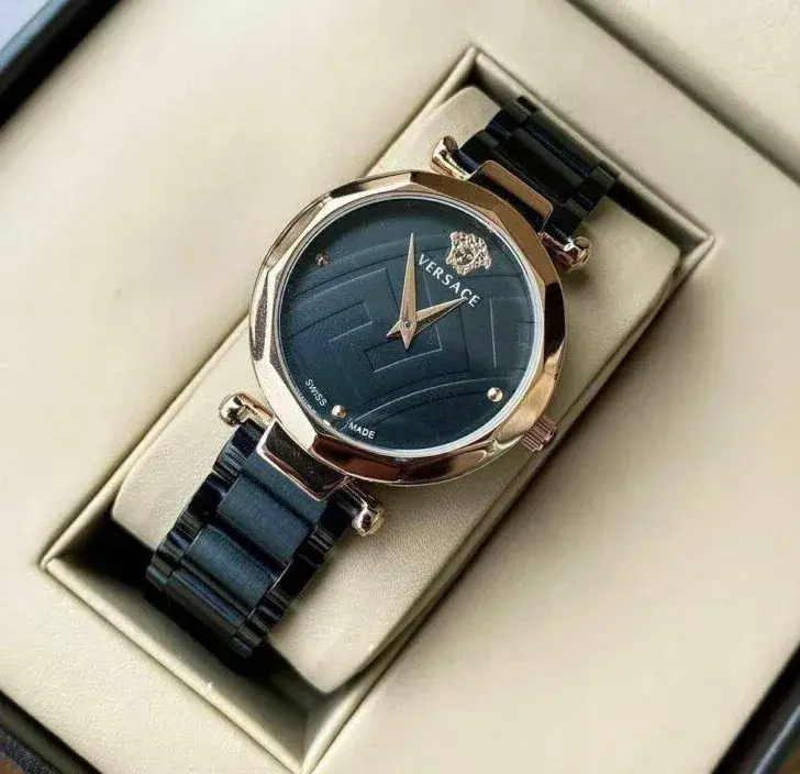 Versace Watches Diva Chain Women's Watch - Premium Quality Black