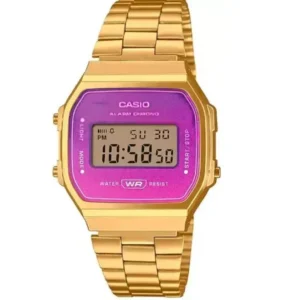 Vintage Series Digital Watch For Women A168WER-2ADF (Pink & Gold)