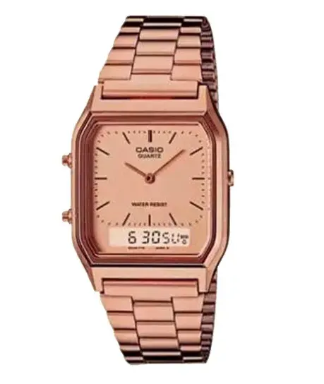 Vintage Watch - Retro Dual Time Rose Gold AQ Digital Sports Women Vintage Watch - Retro Dual Time Rose Gold AQ Digital Sports Women