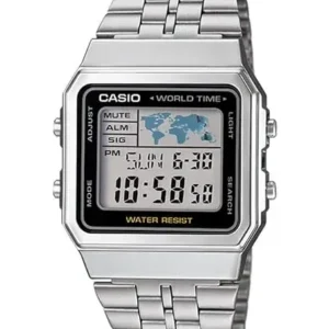 vintage watches - Digital Grey Dial Unisex's Watch-A500WA-1DF SIL