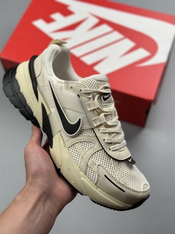 Nike V2K Run Light Beige Black (1) Nike V2K Run Light Beige Black