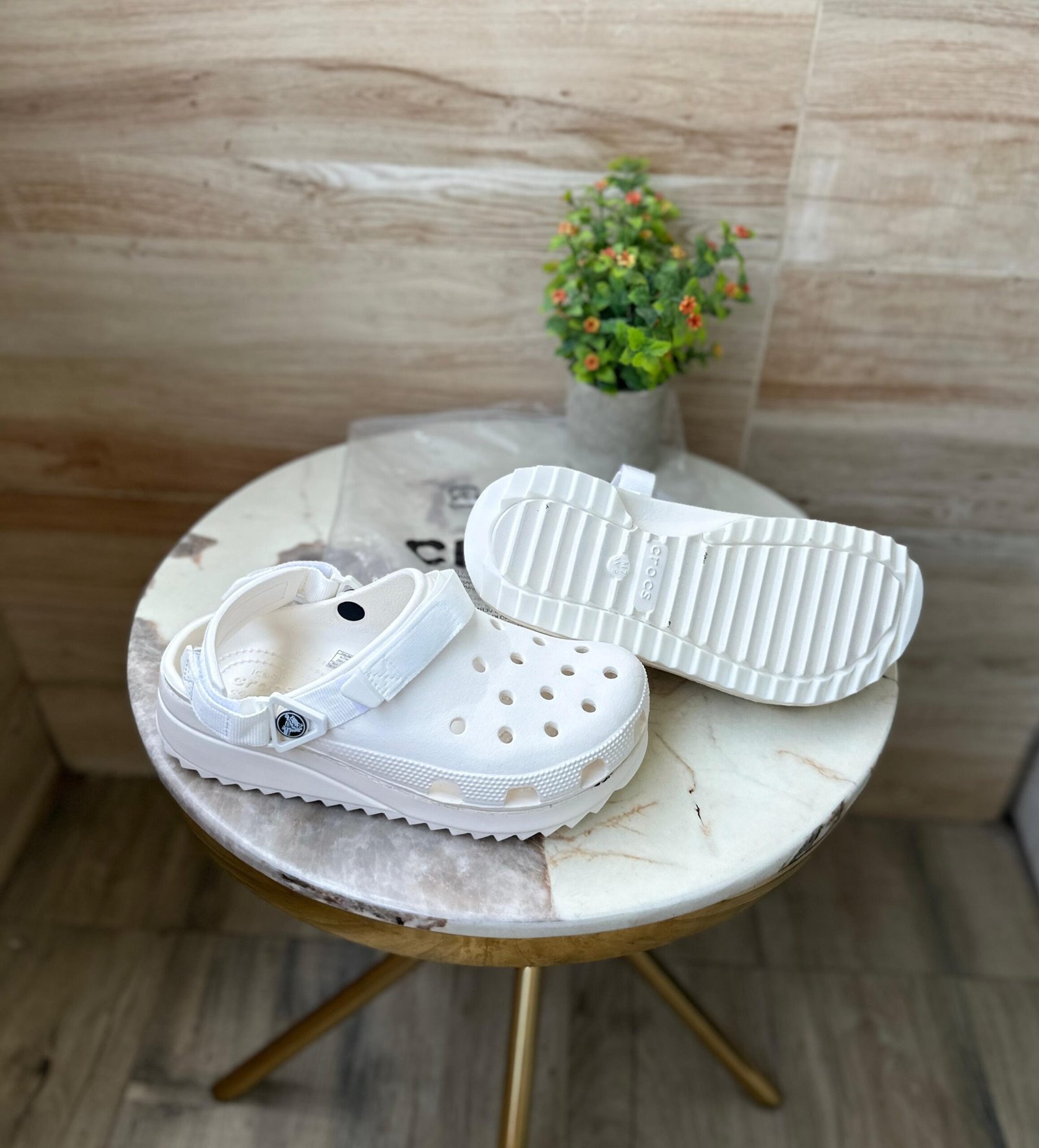 Crocs Classic Hiker Clogs (White)